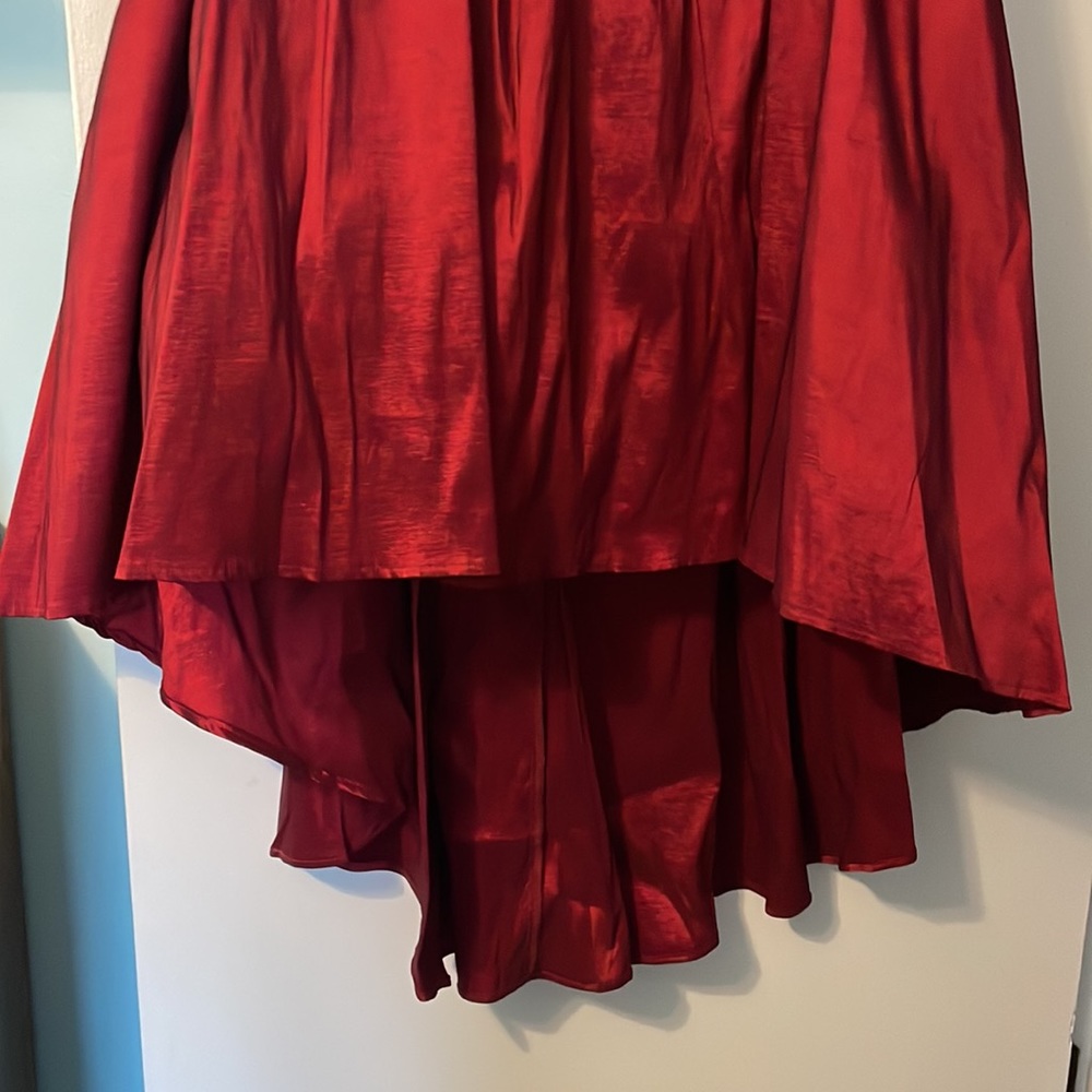 Red High-Low Plus Size Prom Gown - Picture 3 of 4
